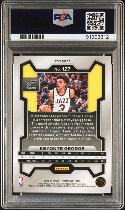 2023 Panini Prizm Keyonte George #127 Red Ice PSA 10