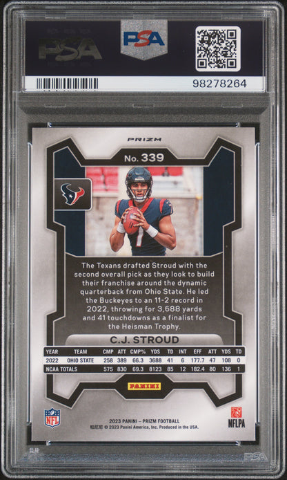 2023 Panini Prizm CJ Stroud #339 Disco Prizm Rookie PSA 9