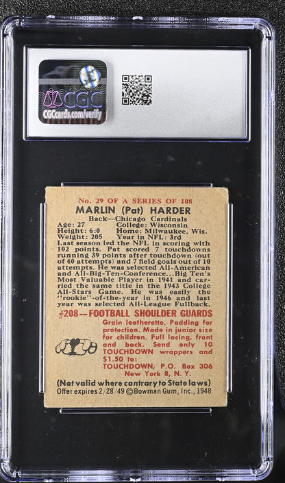 1948 Bowman Football Pat Harder #29 CGC 3.5
