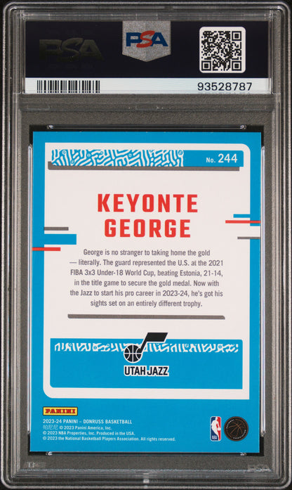 2023 Panini Donruss Keyonte George #244 Holo Green Laser PSA 10