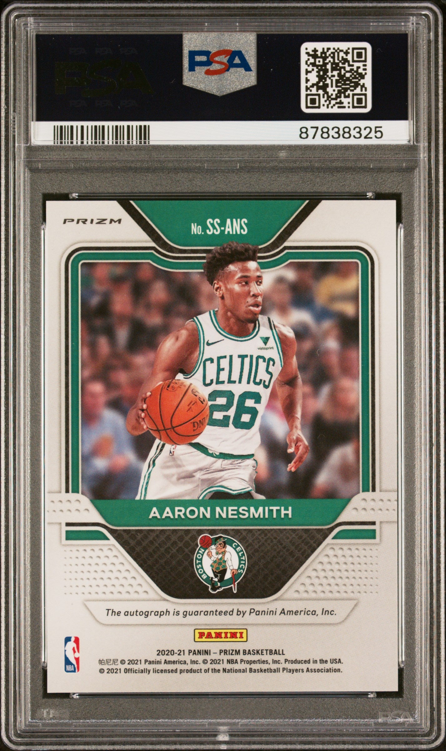 2020 Panini Prizm Sensational Signatures Aaron Nesmith Auto Silver Prizm PSA 10