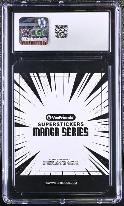 2025 VeeFriends Super Stickers Manga Series Decisive Duck Black & White CGC 8