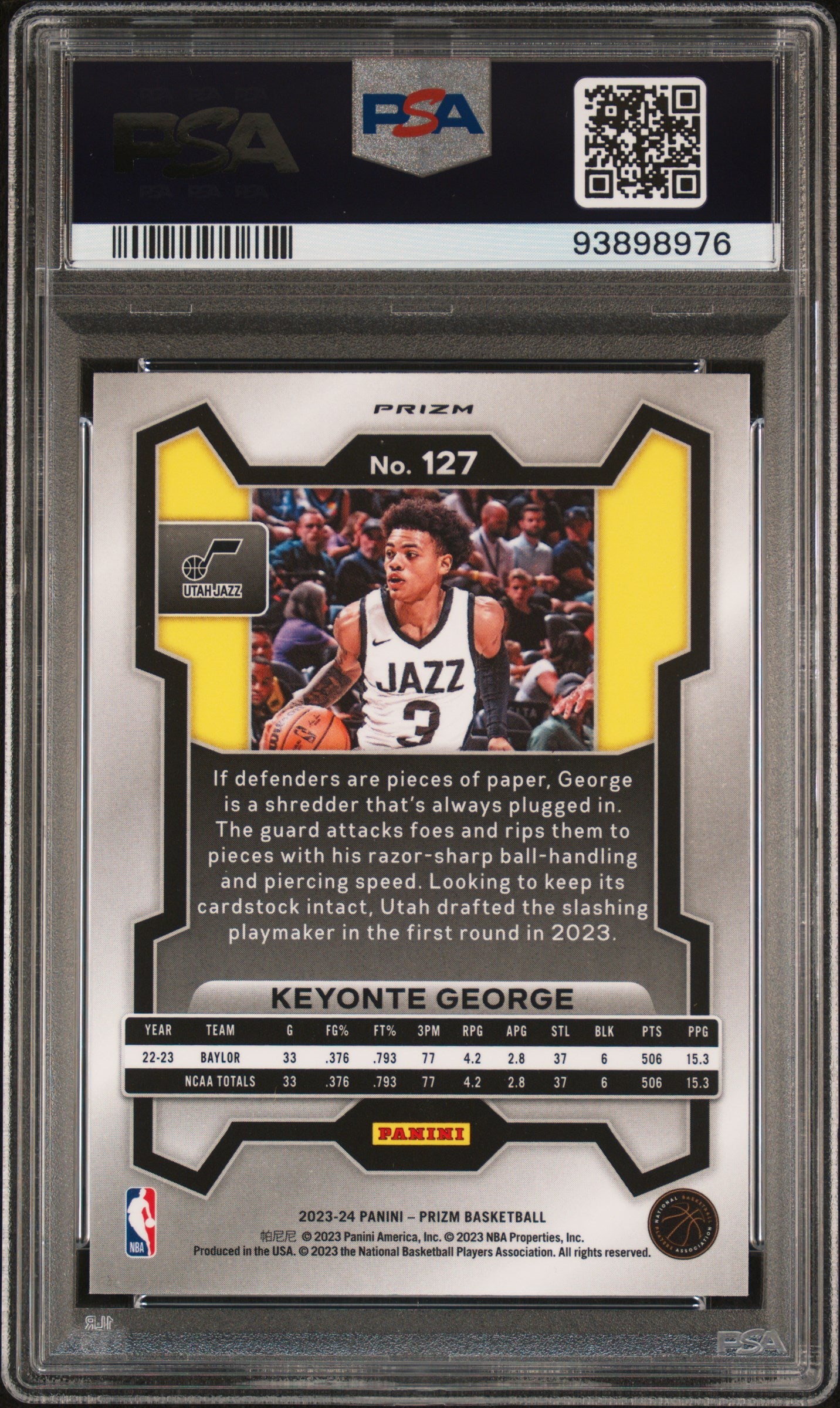 2023 Panini Prizm Keyonte George #127 Ruby Wave PSA 10