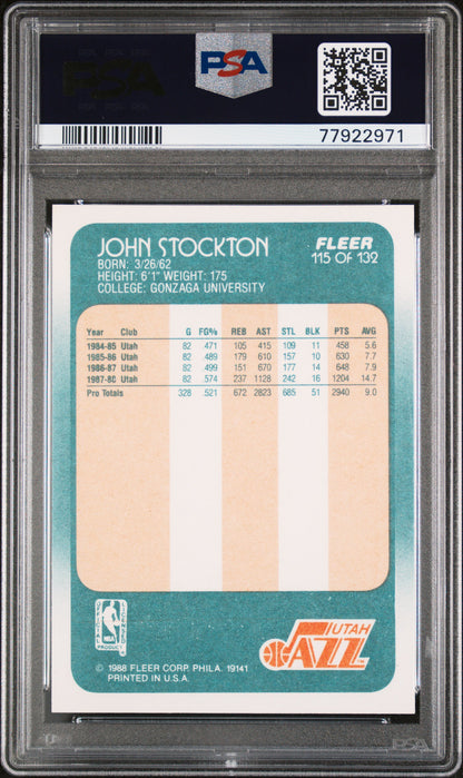 1988 Fleer John Stockton #115 PSA 9