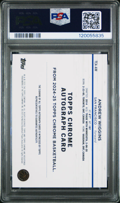 2024-25 Topps Chrome Andrew Wiggins #TCA-AW Gold Geometric Auto 44/50 PSA 10