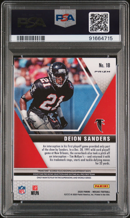 2020 Panini Mosaic Deion Sanders #18 Reactive Gold PSA 10