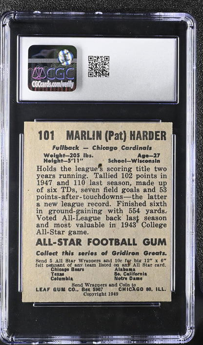 1949 Leaf Marlin Pat Harder #101 CGC 6