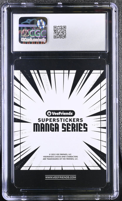 2025 Veefriends Super Stickers: Manga Tranquil Toad Green Splash /99 CGC 10