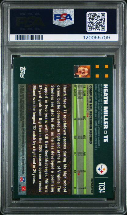2007 Topps Chrome Heath Miller #TC34 Refractor PSA 9