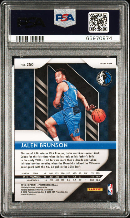 2018 Panini Prizm Jalen Brunson #250 Silver Prizm PSA 10