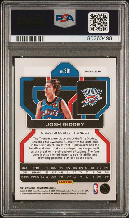 2021 Panini Prizm Josh Giddey #301 Silver Prizm PSA 10