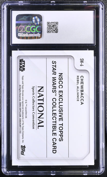 2025 Topps Chrome Star Wars The National Chewbacca #SW-6 Refractor CGC 9