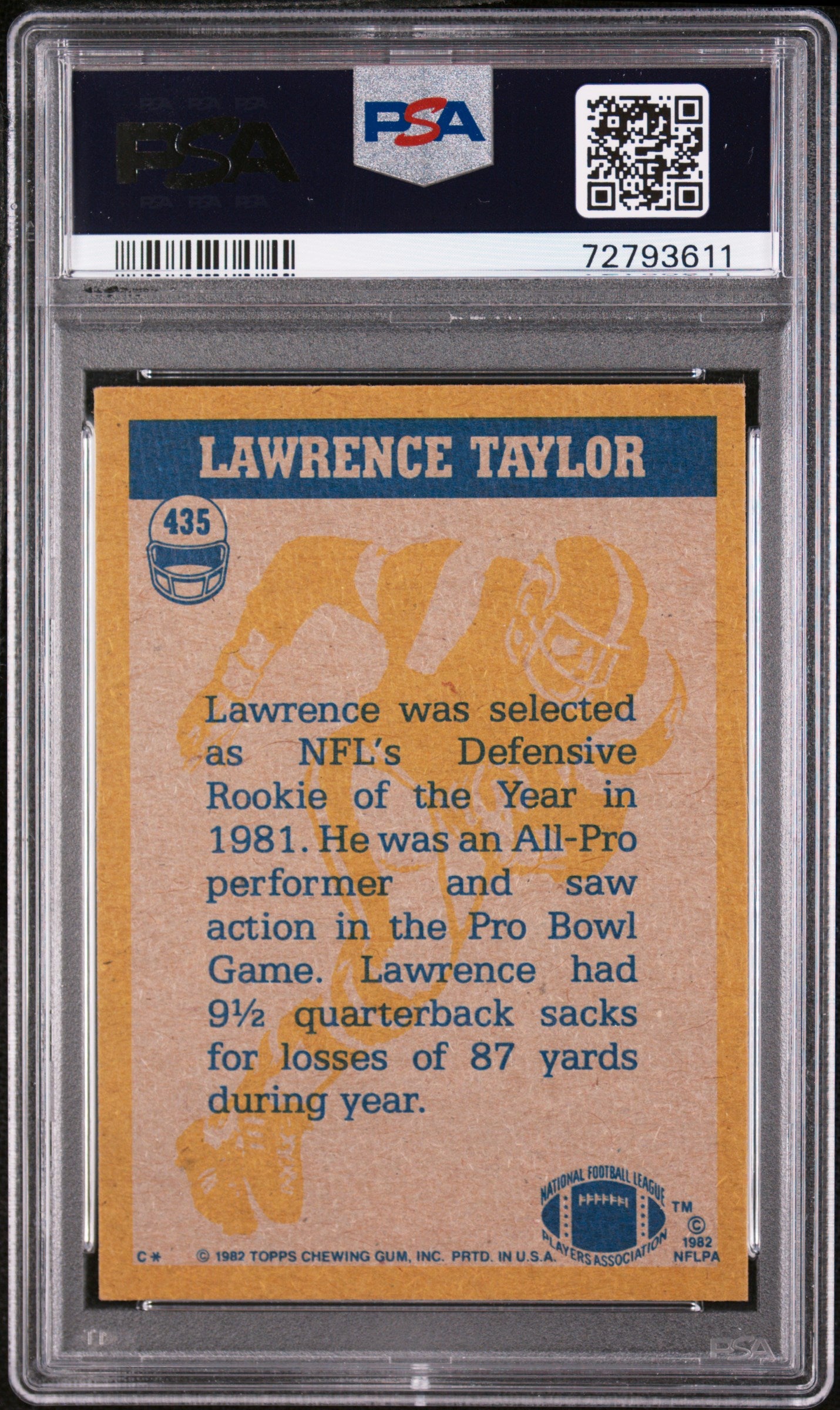 1982 Topps Lawrence Taylor #435 PSA 4.5