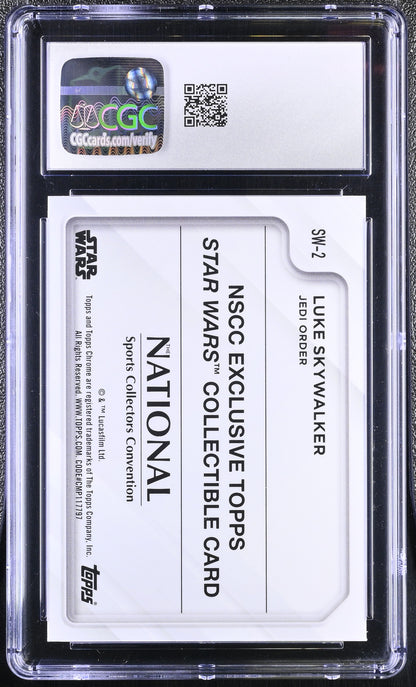 2025 Topps Chrome Star Wars The National Luke Skywalker #SW-2 Refractor CGC 9