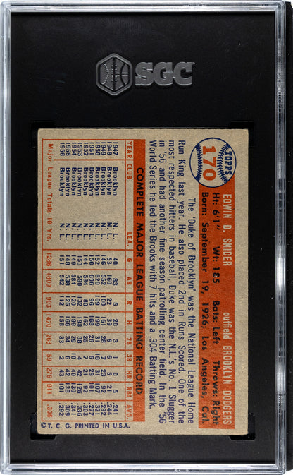 1957 Topps Duke Snider #170 SGC 5