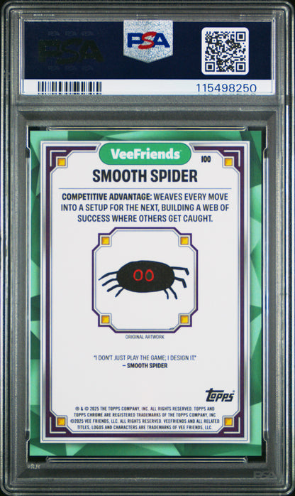 2025 Topps Chrome Veefriends Smooth Spider Shimmer 171/250 #100 PSA 9