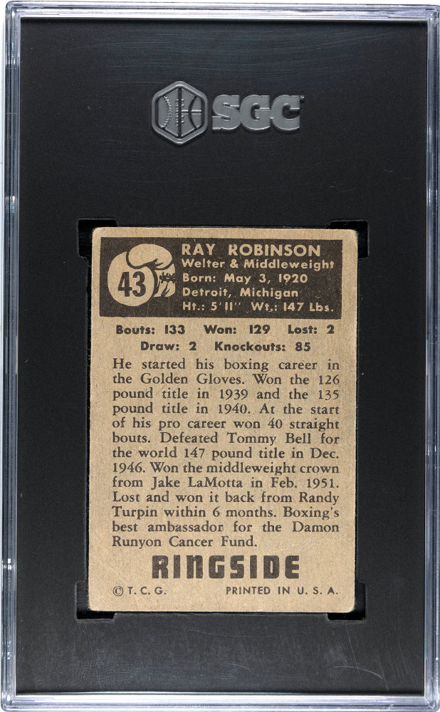 1951 Topps Ringside Ray Robinson #43 SGC 2