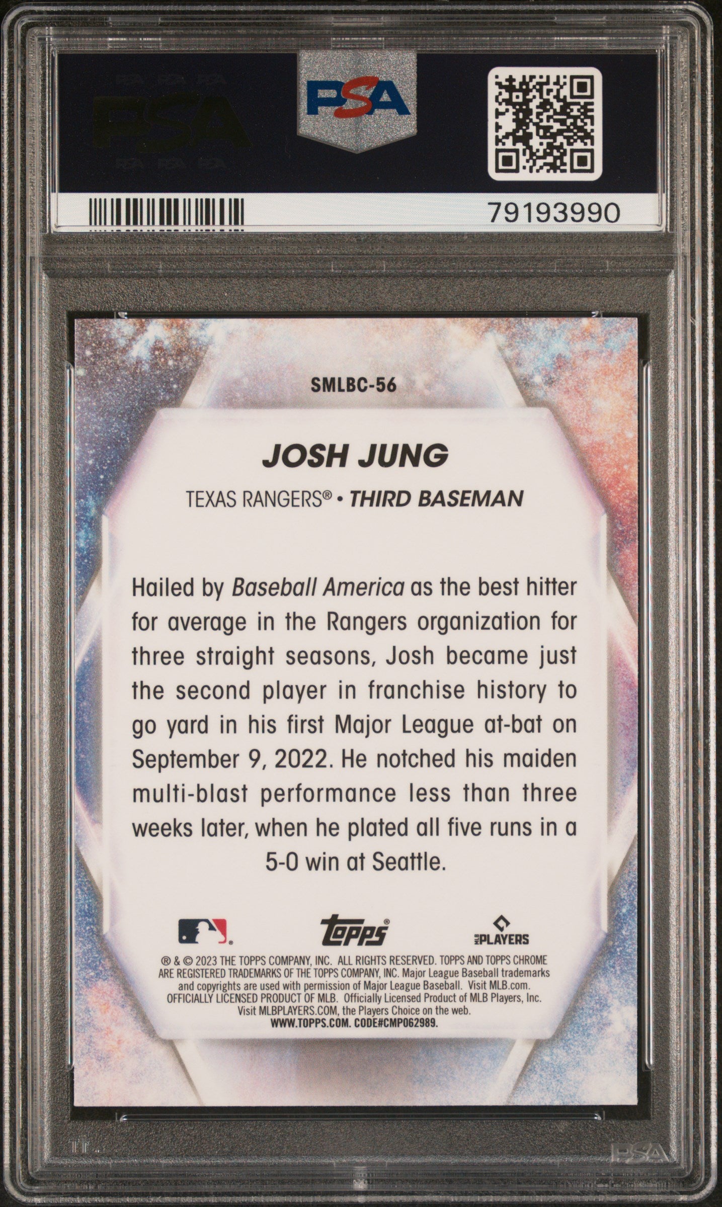 2023 Topps Stars Of The MLB Chrome Josh Jung Stars Of The MLB Chrome PSA 10