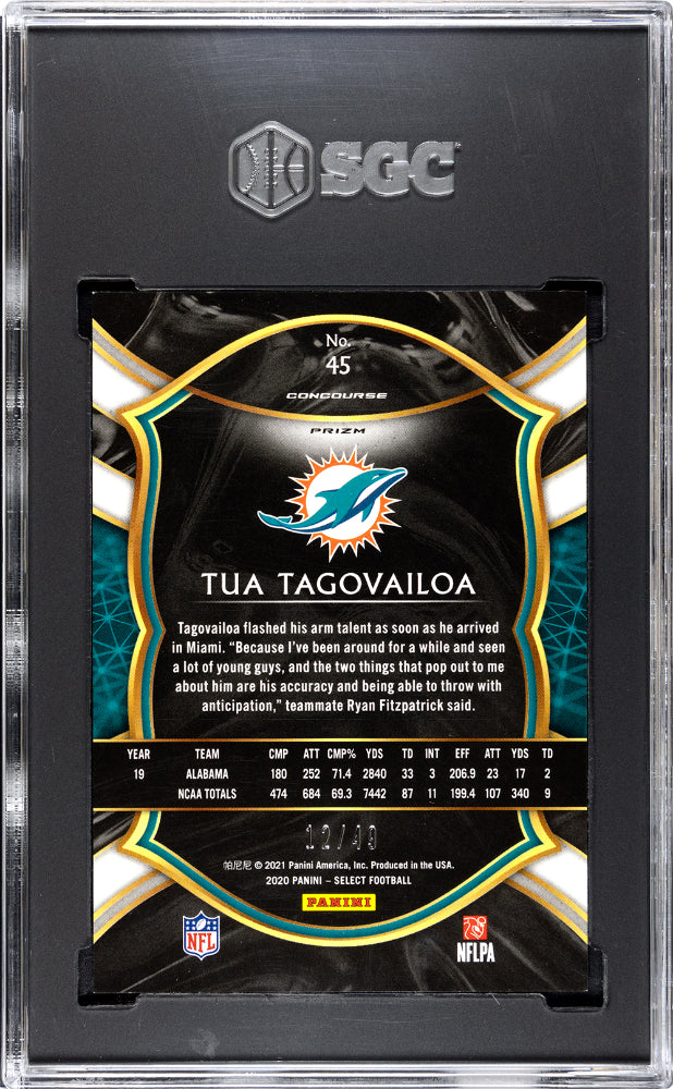 2020 Panini Select Tua Tagovailoa #45 Orange Prizm /49 SGC 9.5