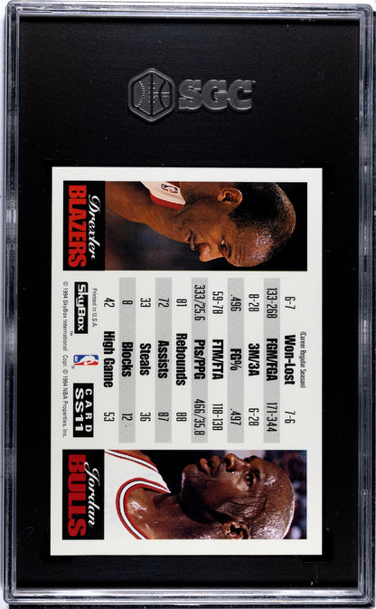 1993-94 Skybox Premium Clyde Drexler VS Michael Jordan Showdown Series SGC 10