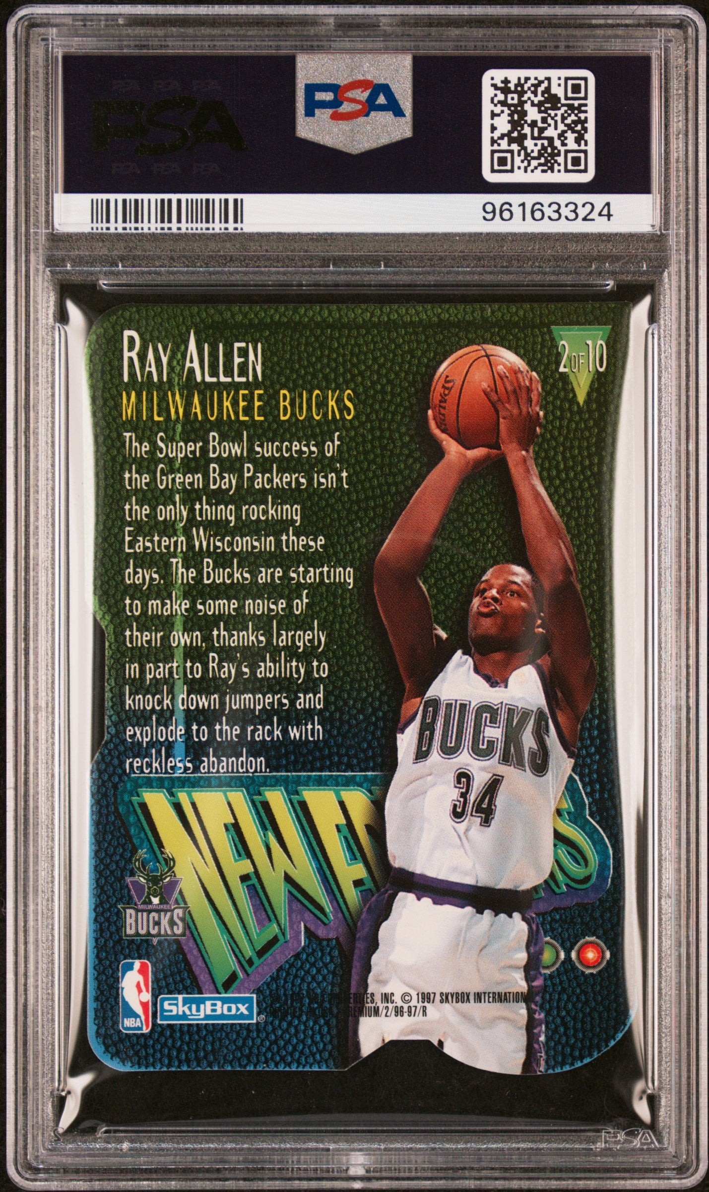 1996 Skybox Premium New Editions Ray Allen #2 New Editions PSA 8