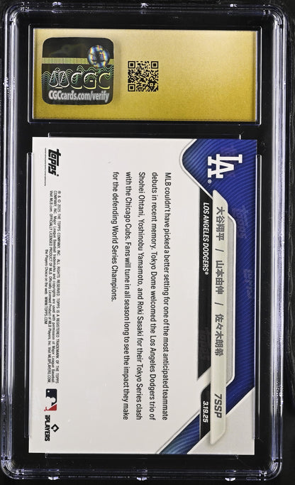 2025 Topps Now Ohtani/Yamamoto/Sasaki #7 Japanese Variation Pristine CGC 10