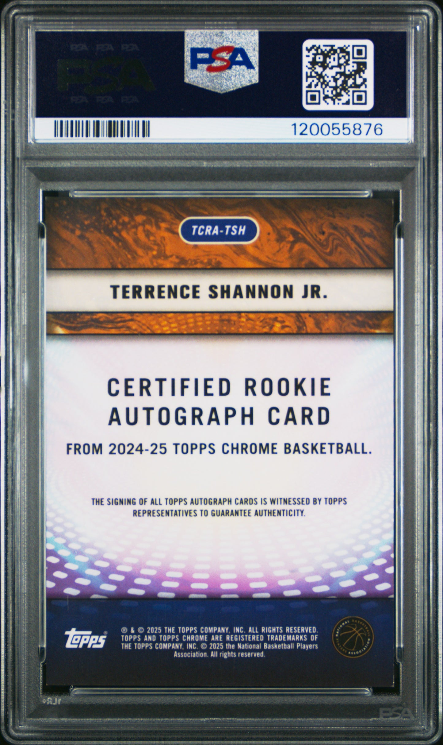 2024-25 Topps Chrome Terrence Shannon Jr. Purple Geometric RC Rookie Auto PSA 8