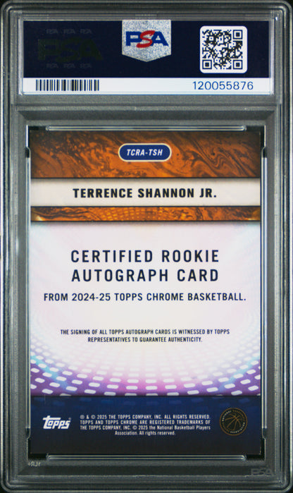 2024-25 Topps Chrome Terrence Shannon Jr. Purple Geometric RC Rookie Auto PSA 8