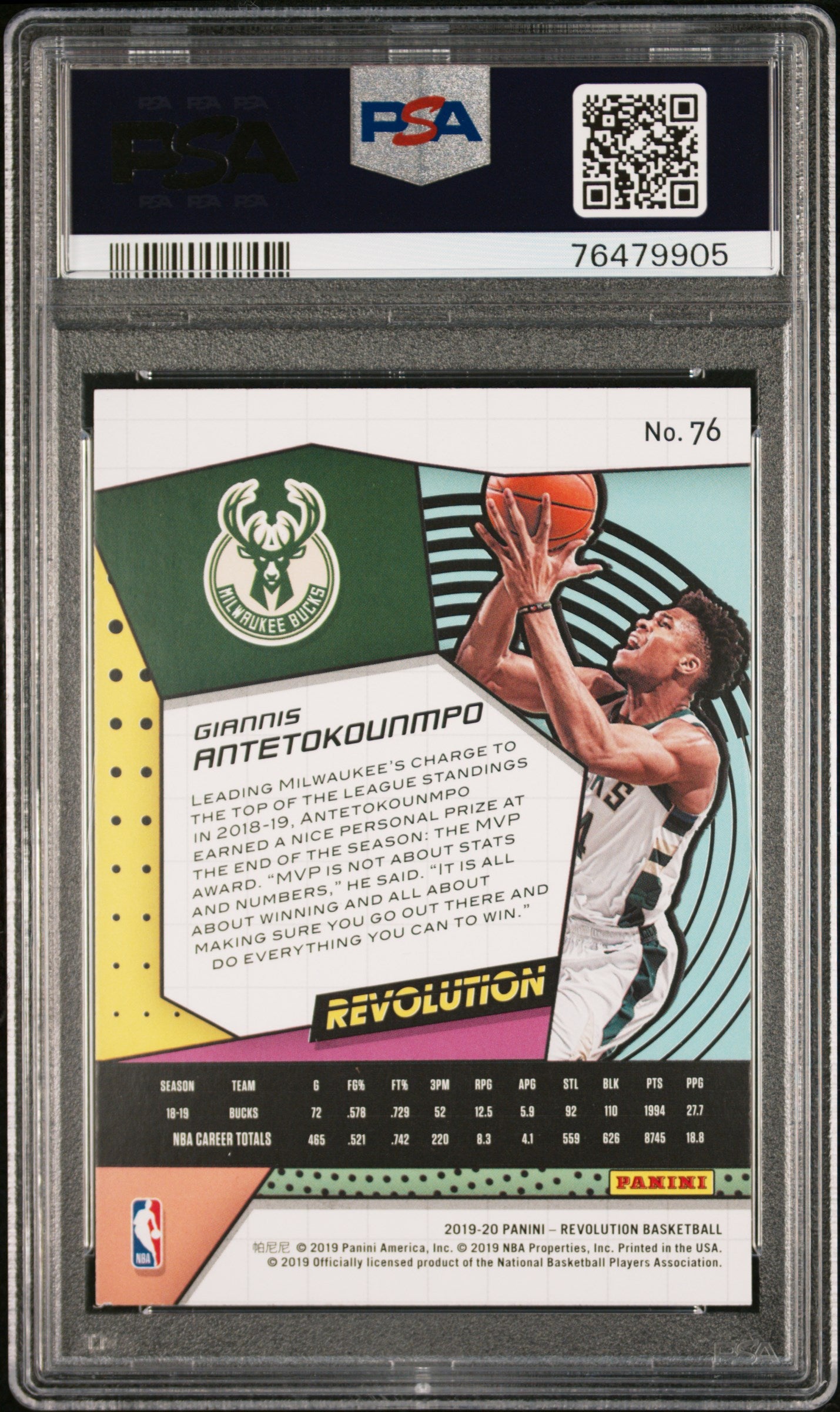 2019 Panini Revolution G. Antetokounmpo #76 PSA 10