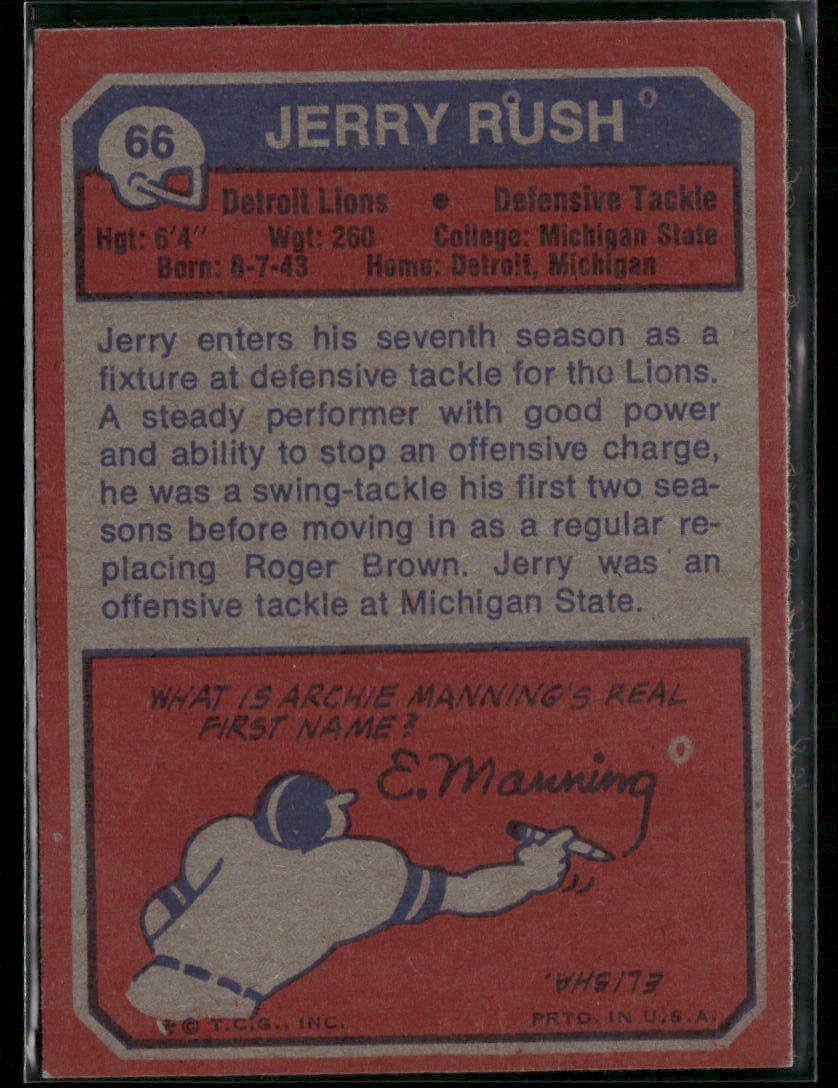 1973 Topps Jerry Rush #66