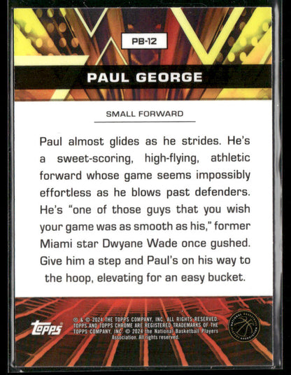 2023-24 Topps Chrome Paul George #PB-12 Green Refractor Power Boosters