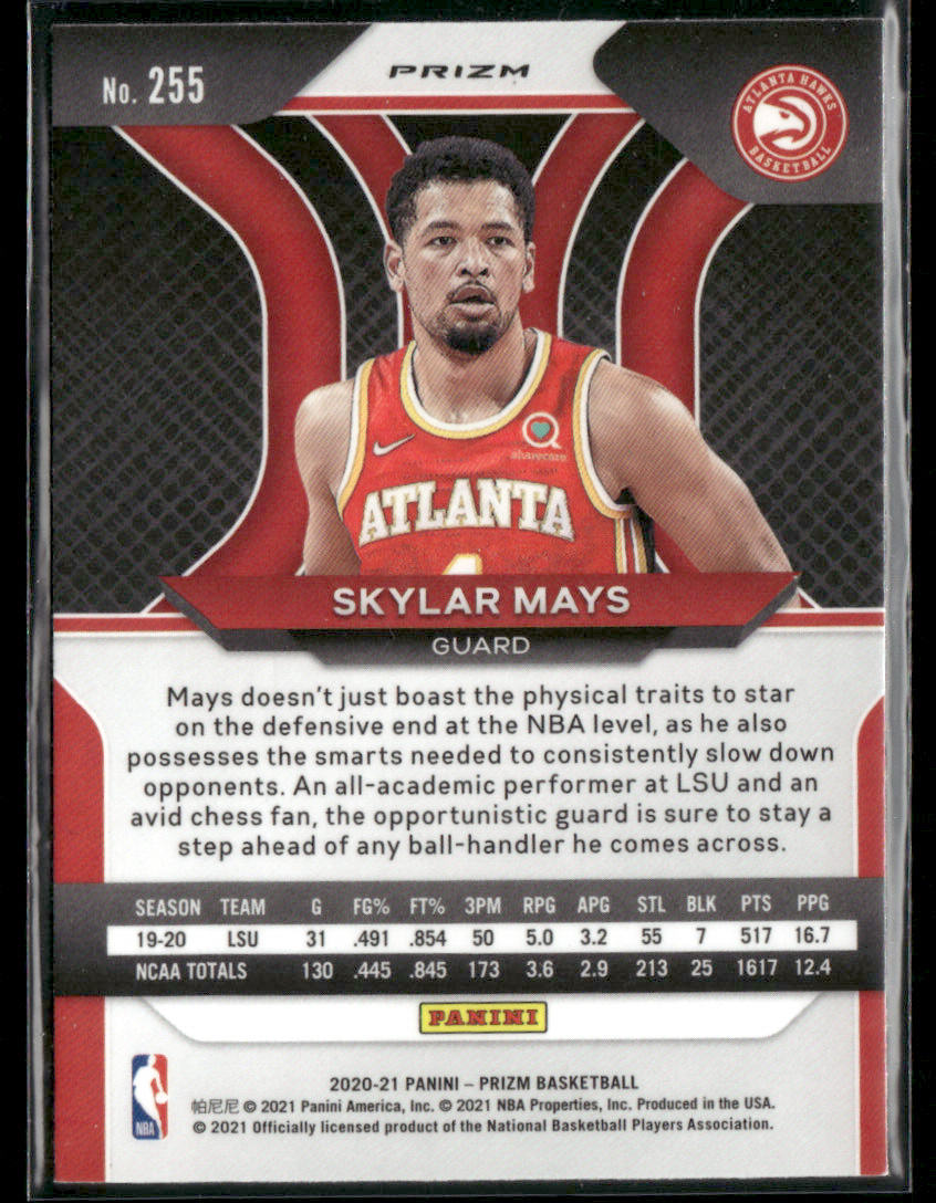 2020-21 Panini Prizm Skylar Mays #255 Silver Rookie