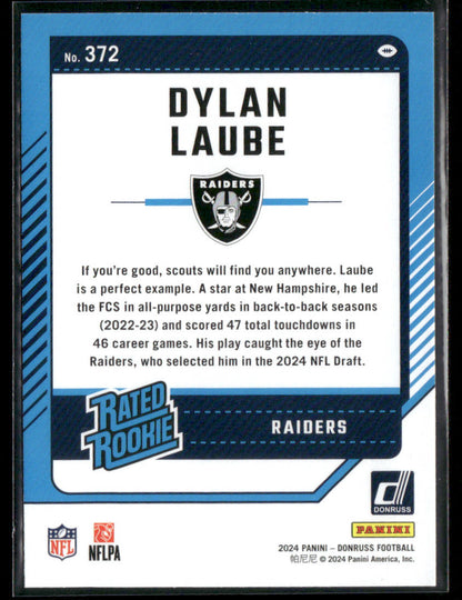 2024 Panini Donruss Dylan Laube #372 Rated Rookie