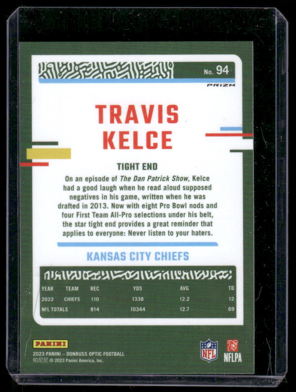 2023 Panini Optic Travis Kelce #94 Holo Prizm