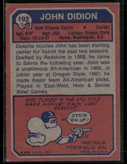 1973 Topps John Didion #192