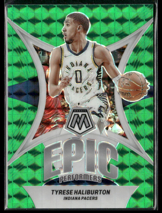 2023-24 Panini Mosaic Tyrese Haliburton #4 Epic Performers Green