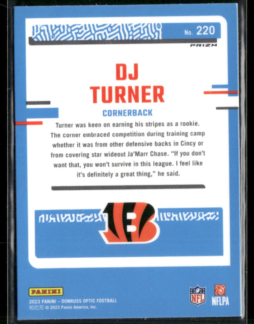 2023 Panini Donruss Optic DJ Turner #220 Holo Prizm Rated Rookie