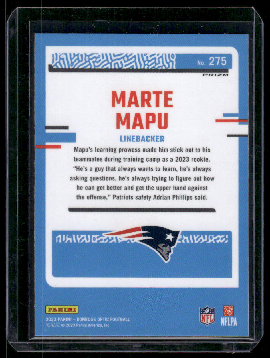 2023 Panini Donruss Optic Marte Mapu #275 Holo Prizm Rated Rookie