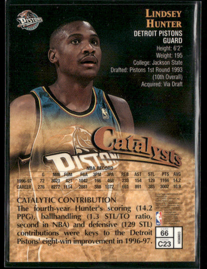 1997-98 Topps Finest Lindsey Hunter #C23 Catalyst