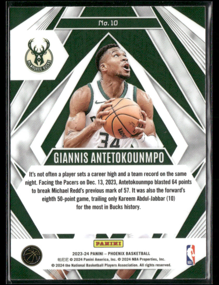 2023-24 Panini Phoenix Giannis Antetokounmpo #10 Paragon