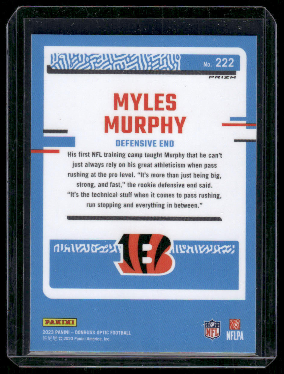 2023 Panini Donruss Optic Myles Murphy #222 Pink Prizm Rated Rookie