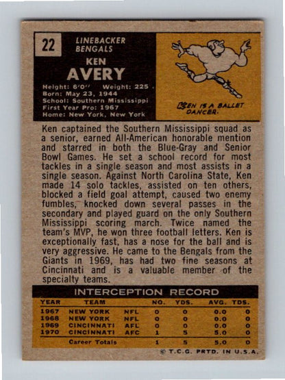 1971 Topps Ken Avery #22