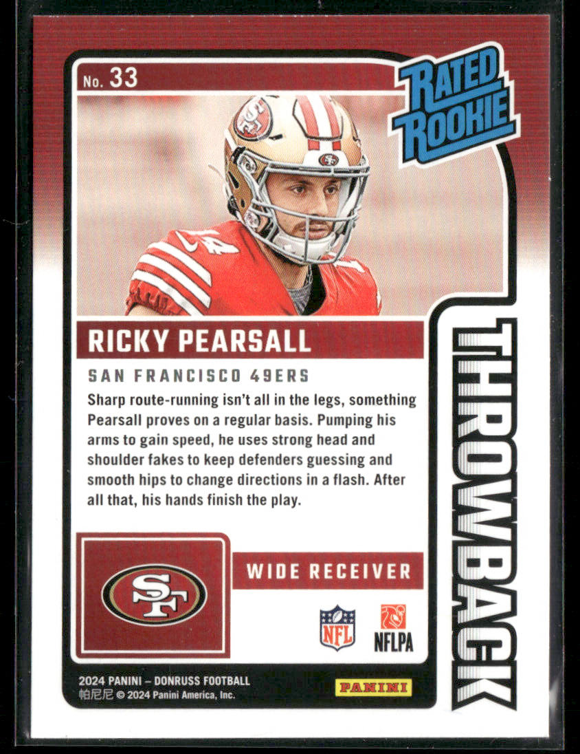 2024 Panini Donruss Ricky Pearsall #33 Throwback Rated Rookie