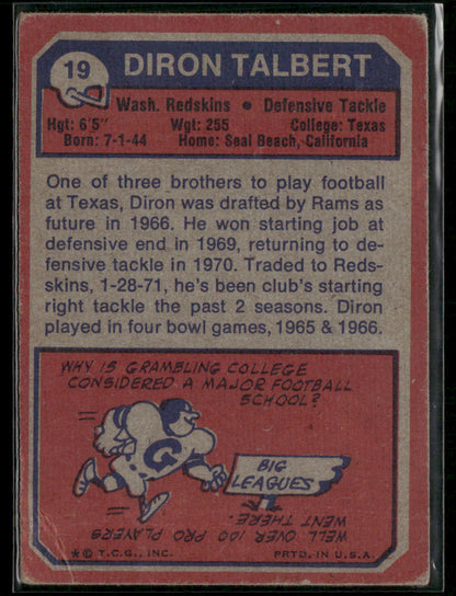 1973 Topps Diron Talbert #19