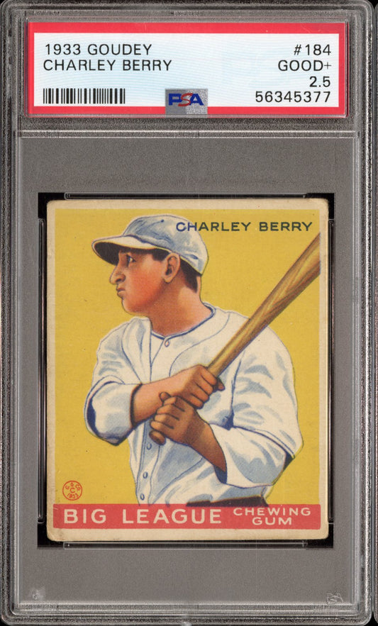 1933 Goudey Charley Berry #184 PSA 2.5