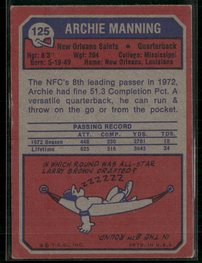 1973 Topps Archie Manning #125