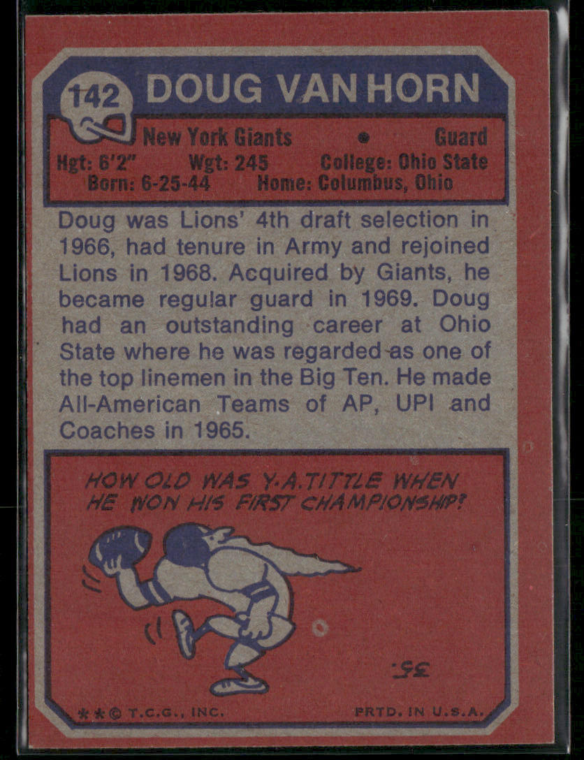 1973 Topps Doug Van Horn #142