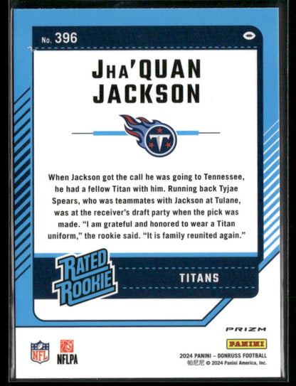 2024 Panini Prizm Jha'Quan Jackson #396 Red Pandora Rated Rookie