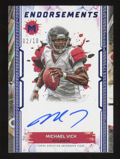 2024 Topps Motif Michael Vick #02-10 Endorsements 2/10 Autographed