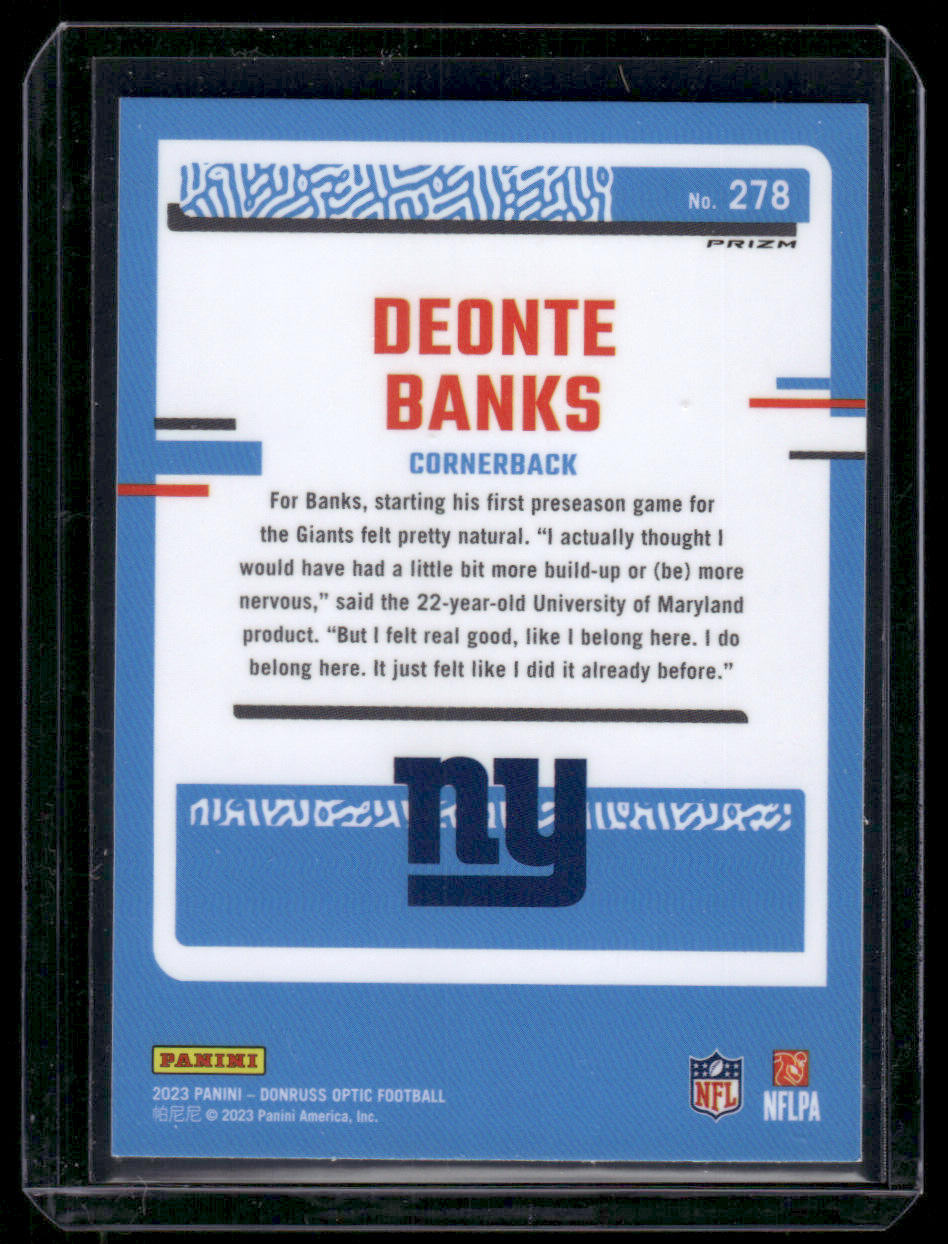 2023 Panini Donruss Optic Deonte Banks #278 Holo Rated Rookie